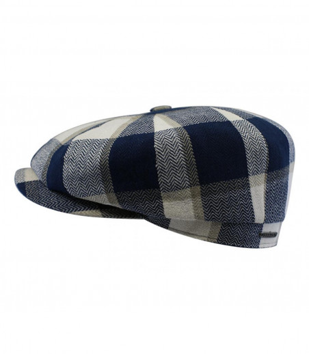 Hatteras Linen Check beige blue Stetson